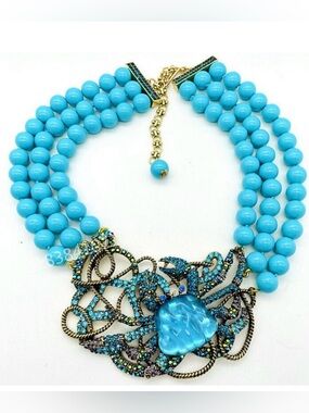 Heidi Daus “ Guardian of the DEEP”Statement Beaded Necklace